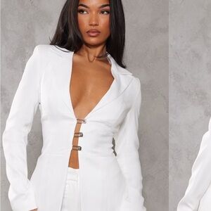 PrettyLittleThing White Blazer